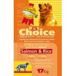 PET CHOICE All Breeds Adult Sensitive Salmon&Rice 17 kg